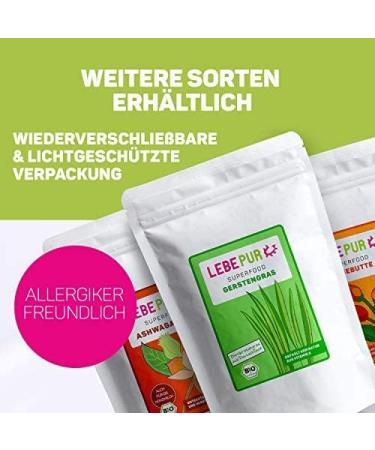Buy Lebepur Organic Barley Grass Powder 500g - Raw Food Quality Vegan Gluten-Free & Lactose-Free Lab-Tested From German Cultivation - Buy Online on GoSupps.com