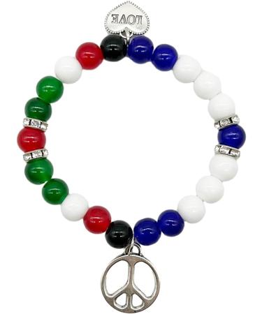 Vsilay Y2K Cool Girl Acrylic Beads Bracelets - Love & Peace Stacked Couple Bracelets | Trendy Flag Color Heart Accessories - Buy Online on GoSupps.com
