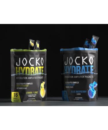 Jocko Fuel Hydrate Electrolytes Powder - No Sugar Hydration Packets for Recovery & Exercise - Lemon Lime - 16 Servings - Buy Online on GoSupps.com