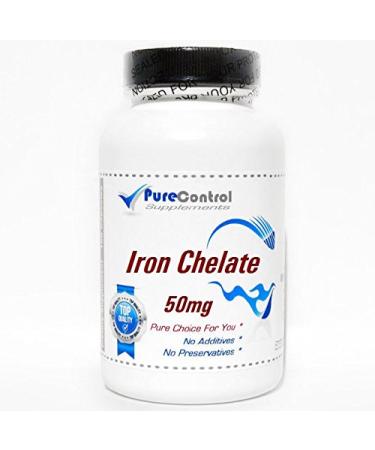 Iron Chelate 50mg // 100 Capsules // Pure // by PureControl Supplements
