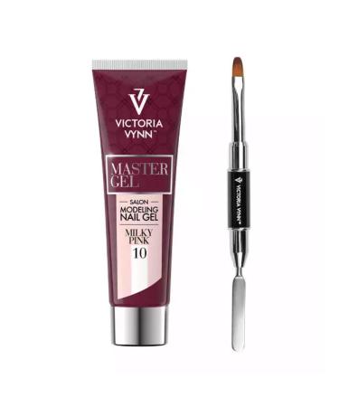 Master Gel Brush & Spatula & Master Gel 10 Milky Pink 60g - Professional Nail Design Set Victoria Vynn