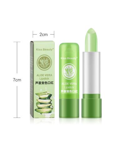 4 Pieces Aloe Vera Jelly Lip Balm Set - Magic Color Change Lipstick & Moisturizing Long-Lasting Lip Gloss - Buy Online on GoSupps.com