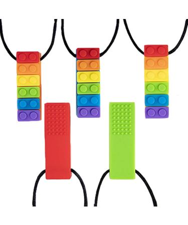 Gmuret Baby Teether Necklace - Silicone Teething Toys for Autism | 5 Pack Rainbow Pendant - Buy Online on GoSupps.com