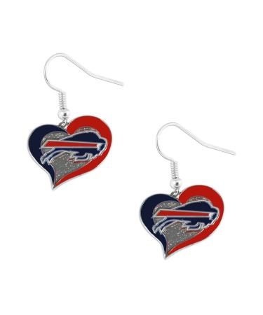 Aminco NFL Swirl Heart Earrings Buffalo Bills