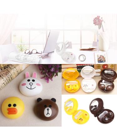 AKOAK Cute Animal Contact Lens Case - Rabbit Bear & Duck Travel Kit with Mirror | Easy Carry & Stylish Storage - Buy Online on GoSupps.com