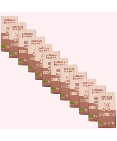 FOODIES-PLANET FOODIES-PLANET Belgian chocolate made with rice - Vegan - Gluten-free - 12 x 100 g