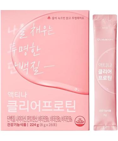 LAB&Beauty Actina Clear Protein Powder - Sugar-Free Peach Flavor 28 Convenient Sachets Light Calorie Protein for Optimal Health - Buy Online on GoSupps.com