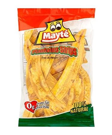 Mayte Plantain Chips Platanitos Real Plantain Strips Cooked In Palm Oil, Light Salted, 100% Natural 0g Trans Fat Big Bag of 12.35 oz