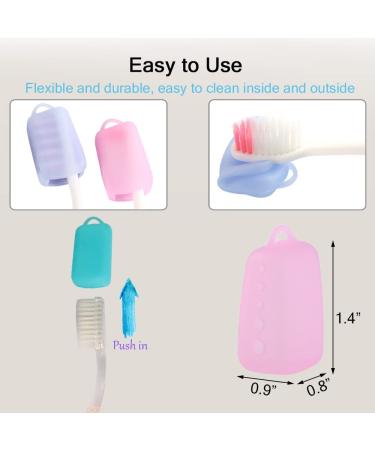 V-TOP Electric Toothbrush Head Cover 5 Pack - Silicone Toothbrush Covers for Travel and Home - Rose Red/Pink/Green/Clear/Blue - Buy Online on GoSupps.com