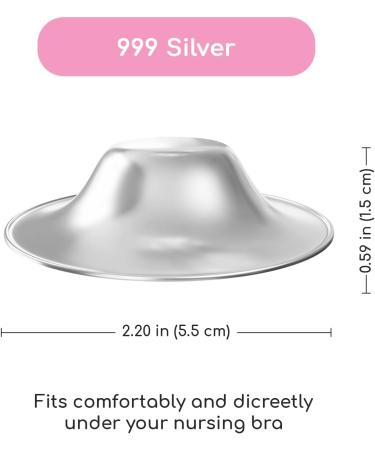 MamaBabyCo 999 Silver Nursing Cups XL - Nipple Shields for Breastfeeding - Buy Online on GoSupps.com