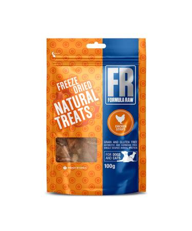 Formula Raw Freeze Dried Dog & Cat Treats - Single Ingredient High Protein All Natural (100g Chicken Strips) Chicken Strips 100 g (Pack of 1)