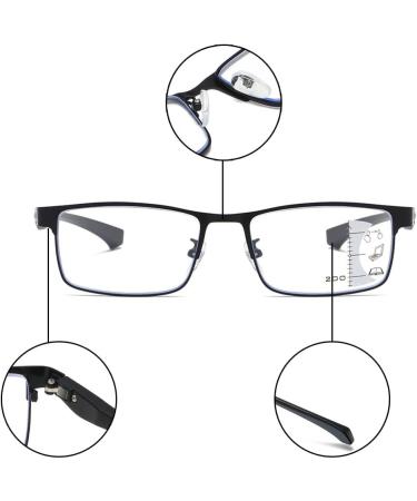 Progressive Multifocus Reading Glasses for Men Blue Light Blocking Computer Readers Anti Eyestrain Glasses(Couleur:Noir Grandeur:1.5x) - Buy Online on GoSupps.com
