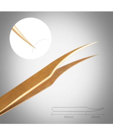 MGER Gold Dolphin-shaped Lash Tweezers for Precision Eyelash Extension Application - Buy Online on GoSupps.com