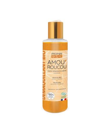 PROPOS'NATURE AMOU'ROUCOU Organic Cleansing Oil - Roucou Vitamin E Plum Kernel - Anti-aging & Radiance - Made in France - 125ml