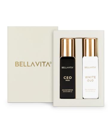 Bella Vita Luxury CEO Man & White Oud Unisex Perfume Combo with Tonka Agarwood & Orange | Woody Long Lasting EDP Fragrance Scent Pack of 2 20 ml Each