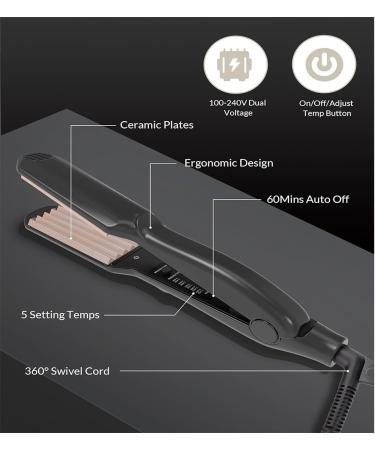 Crimping Iron Hair Crimper | Volumizing Hair Waver with Titanium Ceramic Plates - Styling Tools for Women & Girls | International Shipping Available - Buy Online on GoSupps.com