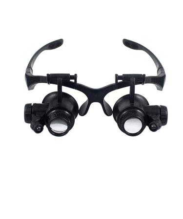 Wearing Magnifier Glasses Observation Magnifying Headband Eyewear Wearing Magnifier Glasses Portable Lens with LED