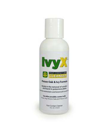 IvyX Post Contact Poison Ivy Treatment Gel (4 oz. Bottle) - Removes Poison Ivy Poison Oak & Poison Sumac Oils From Skin & Protects Against Itchy Rashes Bottle 4 Fl Oz (Pack of 1)