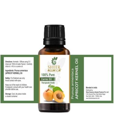 Apricot Kernel Seed Oil 100% Pure Natural - Cold Pressed Carrier Oil for Massages & Aromatherapy | Unisex Skin Care (1.01 Fl. Oz) - Buy Online on GoSupps.com
