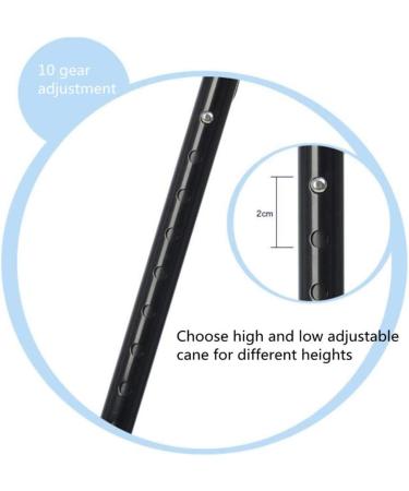 Crutches Aluminum LED Light Cane Four Corner Grips Elderly Walker 10 Height Adjustable Lightweight Durable Crutches It's so Kind of You Safehappy - Buy Online on GoSupps.com