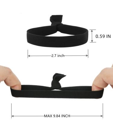 Hasoar Handmade Knotted Man Bun Hair Ties 20pcs - Elastic Bands for Men | No Damage Flat Hairties - Perfect Gift for Long Curly Hair | Black - Buy Online on GoSupps.com