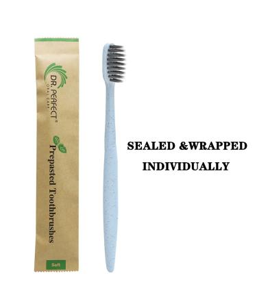 DR.PERFECT Prepasted Charcoal Toothbrushes - Pack of 24 | Individually Wrapped in Sealed Paper Bags - Buy Online on GoSupps.com