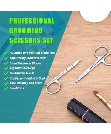 Professional Facial Hair Grooming Scissors Kit - Eyebrow Nose Mustache & Beard Trimmers for Men & Women - Buy Online on GoSupps.com