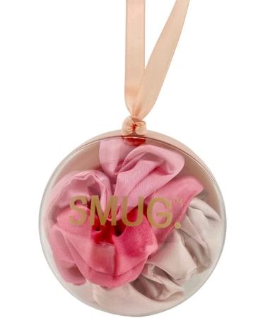 SMUG Satin Scrunchies Bauble | 3 PC Pink Satin Hair Scrunchies For Women | Cute Scrunchies For Girls Anti-Damage & Snag-Free | Christmas Presents For Sister Mum | Christmas Stocking Fillers For Women - Buy Online on GoSupps.com