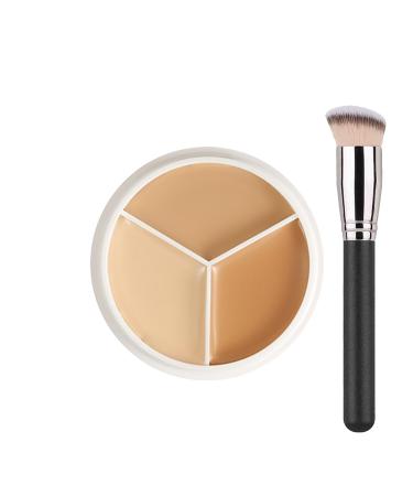 Concealer, 3-Color Concealer Make Up, Waterproof Leg Foundation, Full Cover Concealer Palette, Corrects Dark Circles Red Marks Scars (1# Dark Circle Cover, 4.5g)
