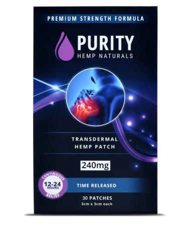 Purity Hemp Naturals Hemp Patch 30 ct. (240mg) Lasts 24 Hours - Convenient & Discreet. for Use Anywhere, Anytime On Any Part of The Body.