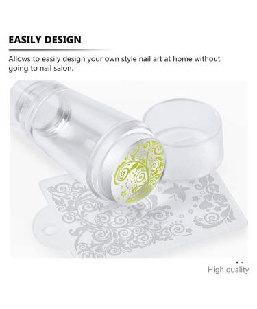 Uonlytech Silicone Nail Art Stamper Set - 2 Pcs Tool with Cap for DIY Manicure & Nail Art - Perfect for Creative Nail Designs - Buy Online on GoSupps.com