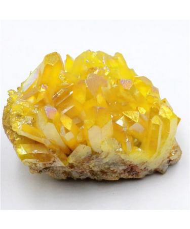 Natural Quartz Crystal Cluster Titanium Bismuth Electroplated Yellow Geode Stone Specimen Home Decoration Gifts Stone Mineral Specimen (Color : 50g) - Buy Online on GoSupps.com