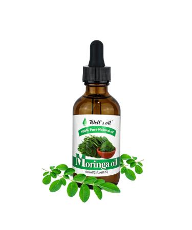 Well's Oil 100% Pure Moringa Oil - Conditioning Moisturizing & Nourishing | Fatty Acids | All Natural | For Skin and Hair Care (2 Fl Oz / 60 ml)