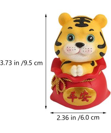 Hoement 4 pcs year of the tiger bobble head ornament zodiac tiger statue tiger miniature feng shui chinese zodiac figurines desktop office desk decor Home Adornment modeling top hat resin Redx4pcs 6X6X9.5CMx4pcs - Buy Online on GoSupps.com