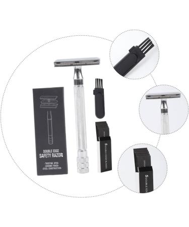 Buy Beavorty Manual Razor & Silicone Travel Bottles | Small Wallet Organizer for Men - Double-Sided Hair Razor Blade - Buy Online on GoSupps.com