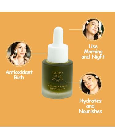 Blue Tansy & Berry Hydrating Serum - Clean Beauty Nourishing Face Serum with Rosehip Oil - Made in USA Cruelty Free Paraben Free - Buy Online on GoSupps.com