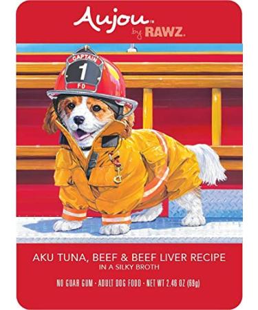 Rawz Aujou Aku Tuna, Beef & Beef Liver Dog Food 8/2.46 oz Pouches