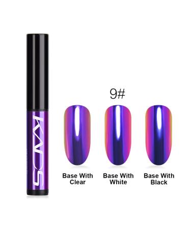 KADS Holographic Cushion Nail Powder Pen - 5 Colorful Aurora Titanium Laser Phantom Mirror Nail Art Tool 0.5g/box - Buy Online on GoSupps.com