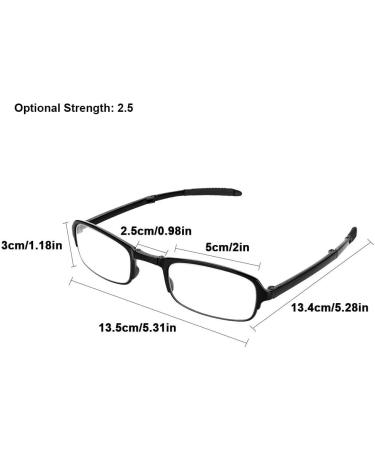 Portable Foldable Reading Glasses for Presbyopia - Ultra-Thin Unisex Clip Nose Glasses with Keychain Case (2.5) - Buy Online on GoSupps.com