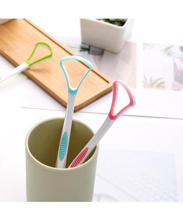 Ioiuskku Tongue Scraper - Soft Oral Hygiene Tool for Fresh Breath | Professional Cleaning Brush for Adults & Kids - Pink - Buy Online on GoSupps.com