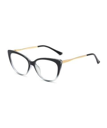 Ljczka vintage blue light filter glasses women cat eyes glasses without starch women cat eye glasses frame metal antifeness gradient black 0.0 x