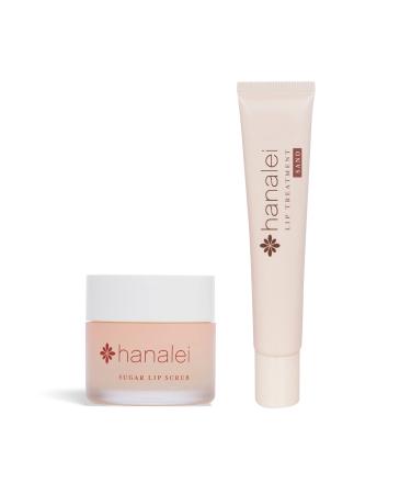 Hanalei Sugar Lip Scrub and Lip Treatment (Sand) Bundle Made with Raw Cane Sugar and Real Hawaiian Kukui Nut Oil (Cruelty free Paraben free)