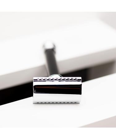 Mercury Razor Hobel Barber Pole Gloss Chrome 38B - Two-Part Closed Comb Razor for Wet Shaving | Brass Handle | Made in Germany - Buy Online on GoSupps.com