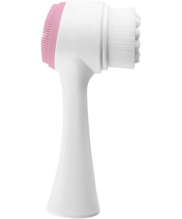 Olivia Rose Facial Cleansing Brush - 2 in 1 Manual Face Wash & Exfoliating Brush for All Skin Types - Deep Pore Cleansing & Massage - White/Pink - Buy Online on GoSupps.com