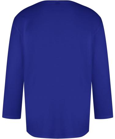 Men's Round Neck 3/4 Arm T-Shirts - Oversized Grandad & Leisure Tops in Dark Blue XL - Buy Online on GoSupps.com