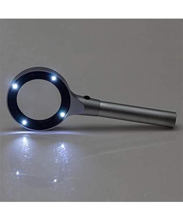 Lightweight Magnifying Glass 5X High-Definition Handheld Zinc Alloy All-Metal Optical Glass Magnifier with 8Led Lights for Lighting Reading Books Lofty Ambition - Buy Online on GoSupps.com