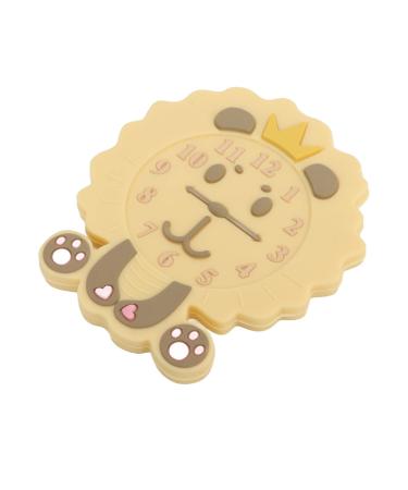 Teething Toy Cartoon Animal Alarm Clock Shaped Teething Toy Gum Relief Silicone Teething Toy for 0 to 12 Months Old Baby