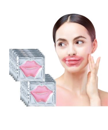 10 Pieces of Collagen Crystal Lip Mask Lip Sleep Mask Moisturizing Lip Mask Patch Reduce Lip Lines Nourish Lips Make Lips Clearer Natural Plant Formula Focusing on Repairing Damaged Dry Lips