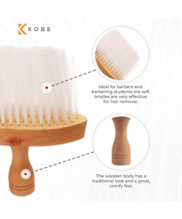 Kobe Professional Hairdressing Wooden Neck Brush - Gentle Feathery Bristles for Precision Cleaning - Lightweight and Compact Design for Professional and Home Use - Buy Online on GoSupps.com