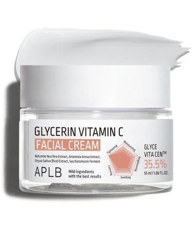 APLB Glycerin Vitamin C Facial Cream | GLYCE VITA CEN 35.5% 1.86 FL.OZ/Korean Skincare Soothing Moisture retention Elasticity care Revitalize for gentle and improve skin texture